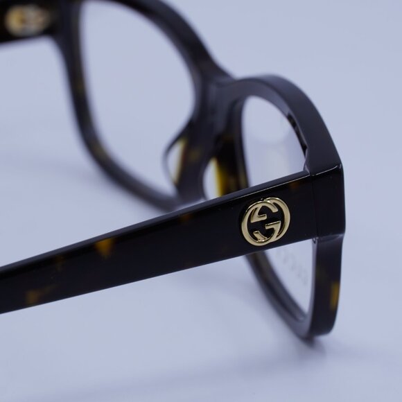 Gucci GG1259OA 002 Eyeglasses Dark Havana 55mm Rectangle Frame - Picture 9 of 11